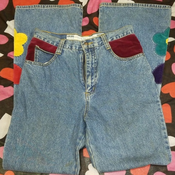 Flare jeans with flowers and heart embroidery - Picture 2 of 5